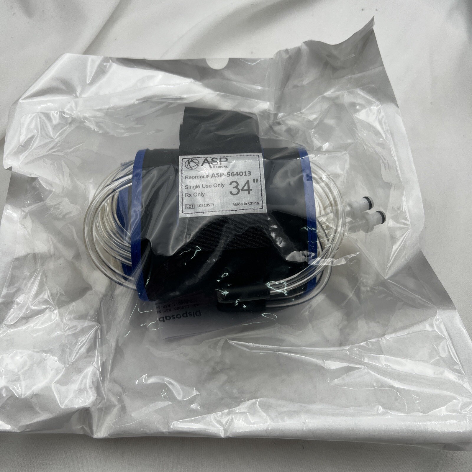 ASP MEDICAL ASP-564013 DISPOSABLE TOURNIQUET CUFF 34″ X 4″ 2-LINE Blue 3-10-33