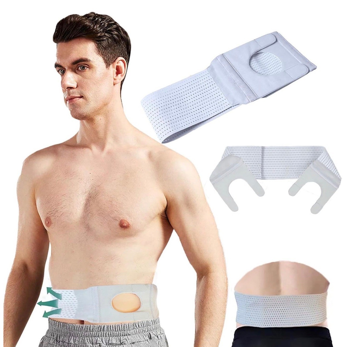 3 Pack Ostomy Support Belt Adjustable Stoma Colostomy Ileostomy Grey SZ M 32-36″