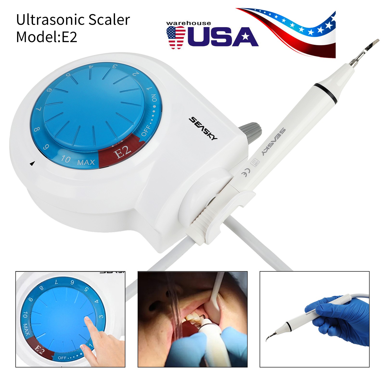 FDA Dental Ultrasonic Piezo Scaler fit Cavitron EMS Handpiece Detachable E1-E2