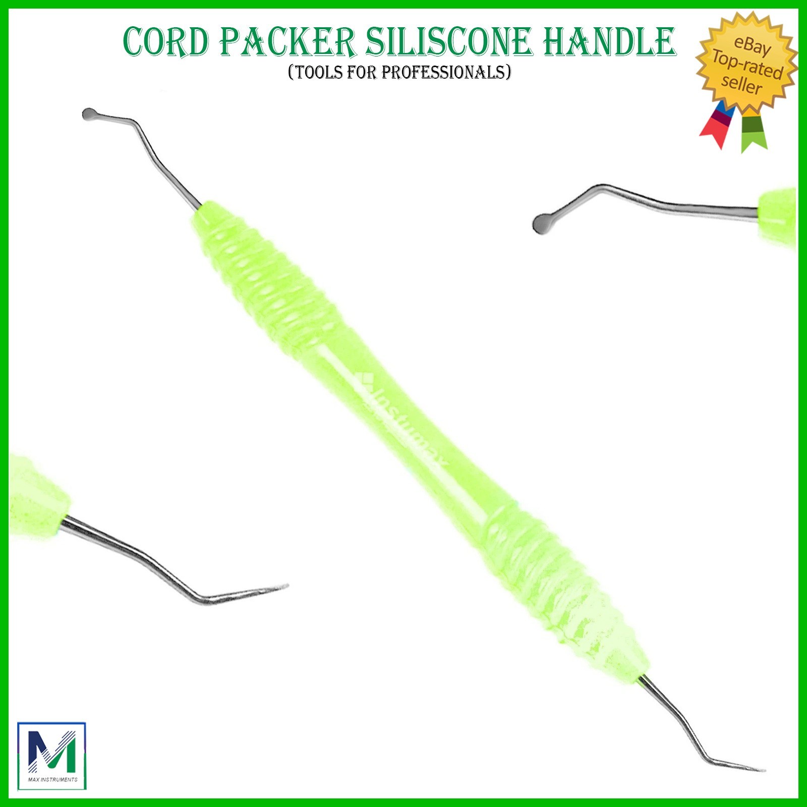 Dental Gingival Retraction Cord Packer – Serrated Silicone Handle Instrument for