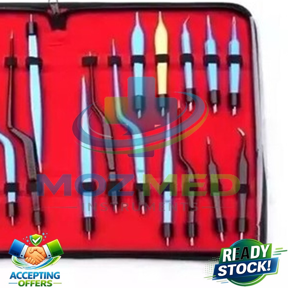Electrosurgical Bipolar Bayonet Forceps 20 Pcs Surgical Instruments Set