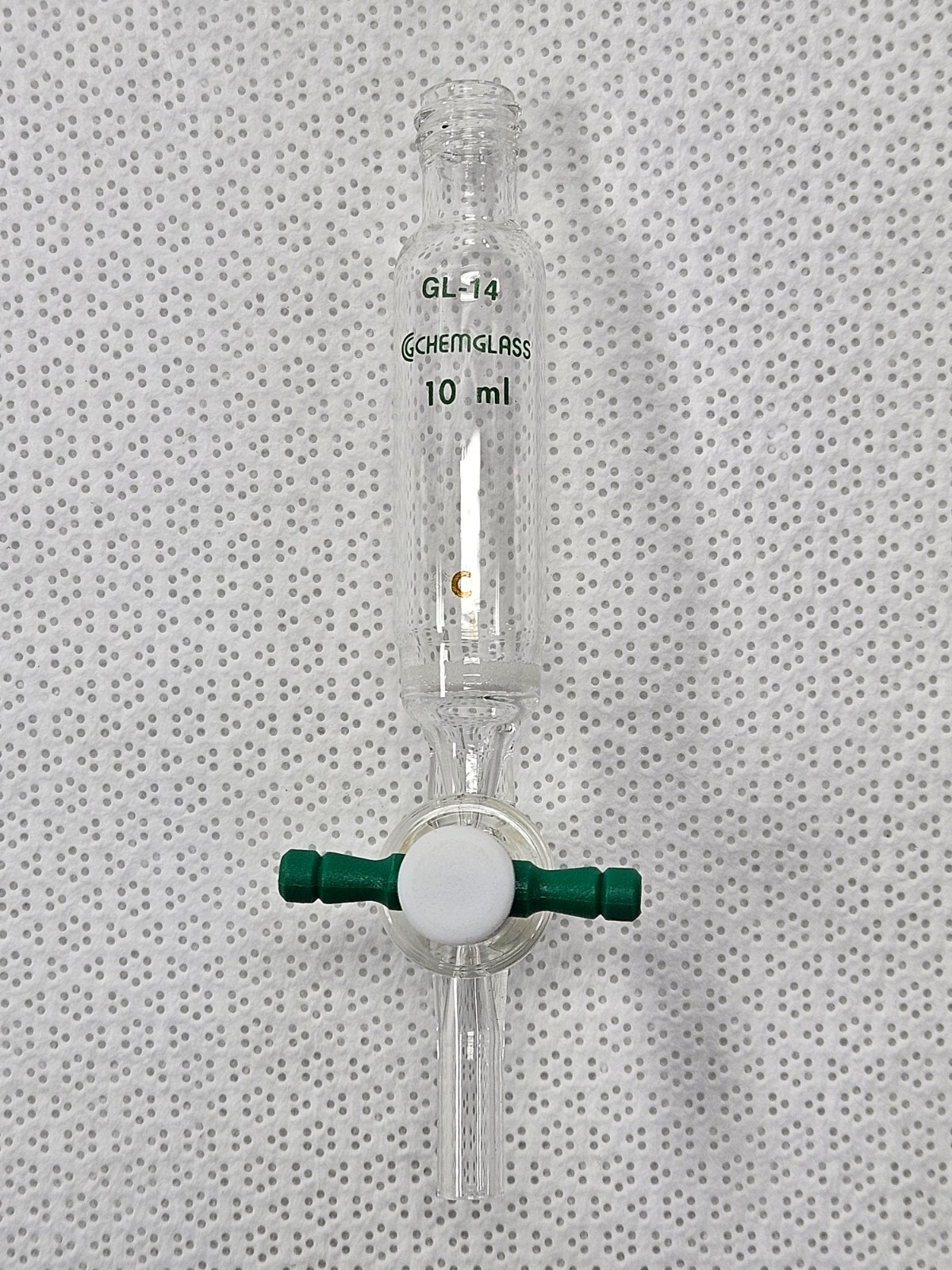 CHEMGLASS CG-1860-01 Peptide Synthesis Vessel 10mL, Solid Phase, Med Frit, GL-14