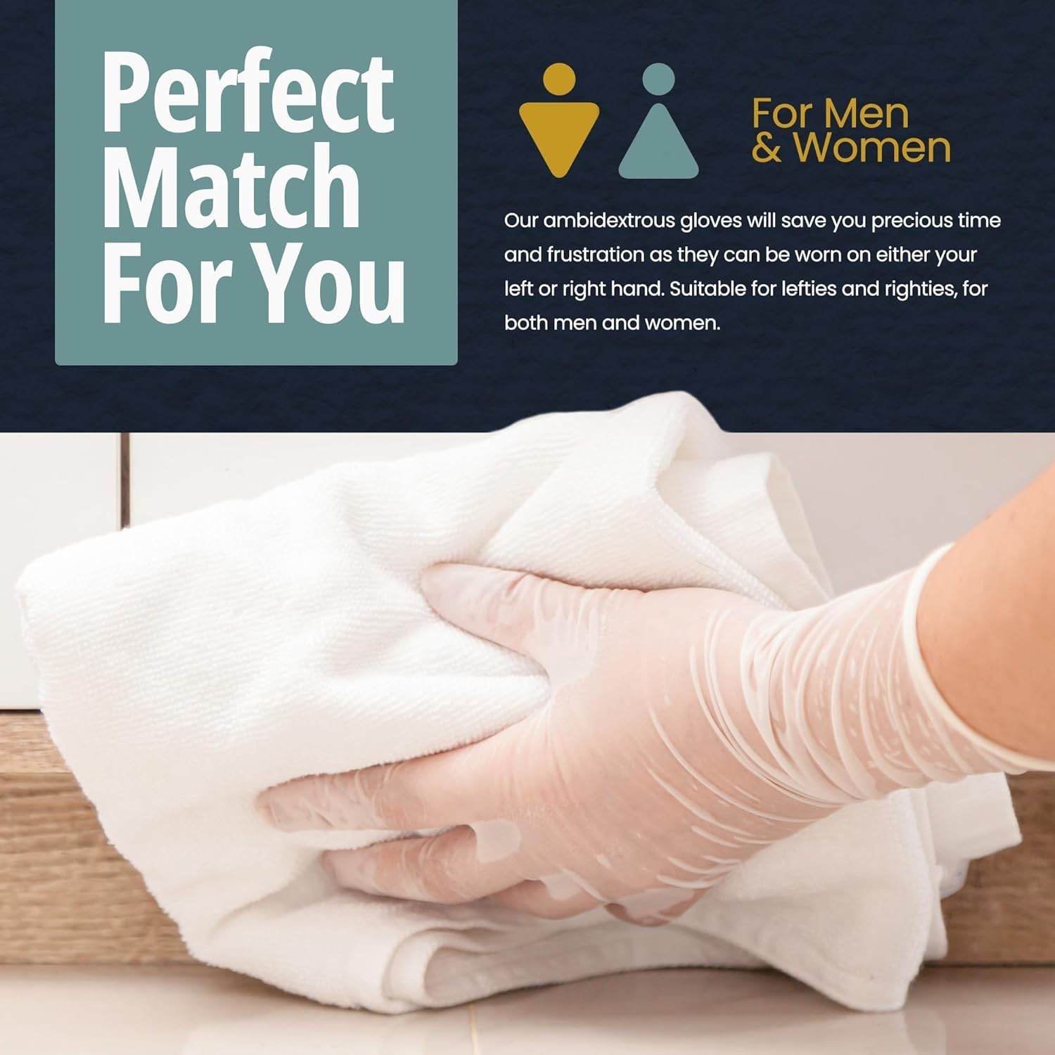 Latex & Rubber-Free Large Vinyl Gloves – 100 Count for Medical and Food Handling