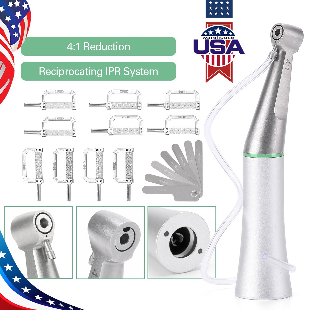 Dental 4:1 Interproximal Stripping Contra Angle Handpiece IPR /Inner Air Motor