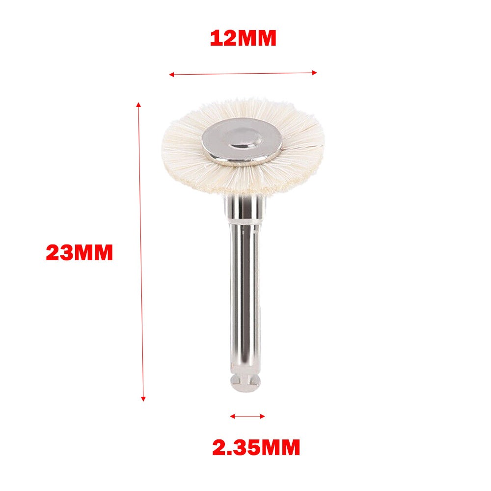 5Pcs Goat Hair Dental Polishing Brush Wheel 2.35mm Contra Angle RA Latch Type