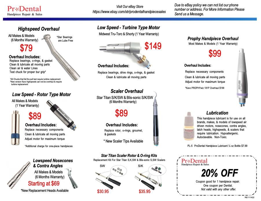 Star Titan 3 – 20,000 rpm Swivel Lube Free Dental Handpiece Motor – ProDental