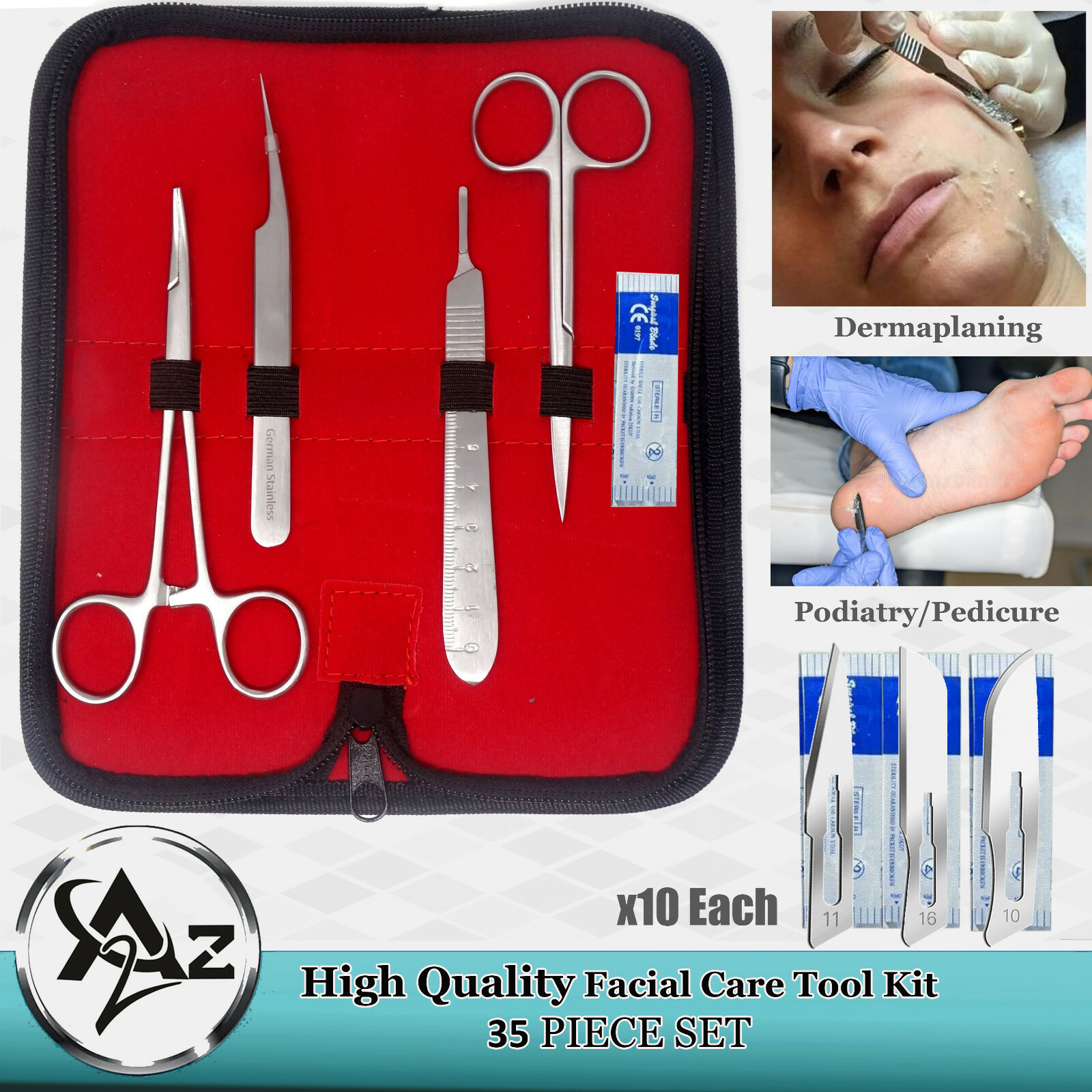 Best Dermaplaning Dead Skin Removing Face Care Kit – Disposable Blade #16,10,11
