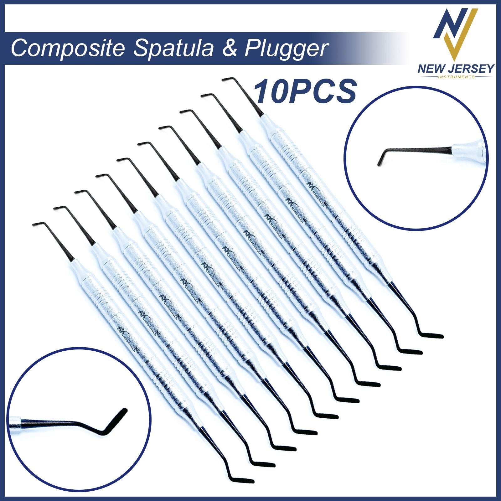 Dental Composite Filling Instruments Spatula & Plugger Titanium Black Tips