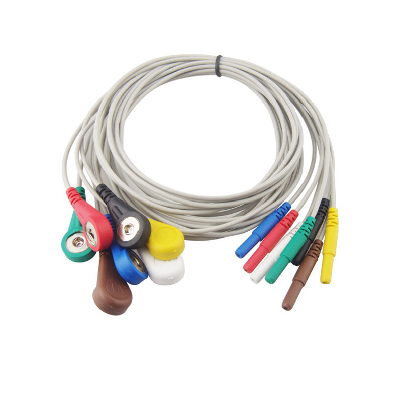 ECG Holter Cable 7-lead EKG Snap wire for Patient Monitor。DIN1.5mm