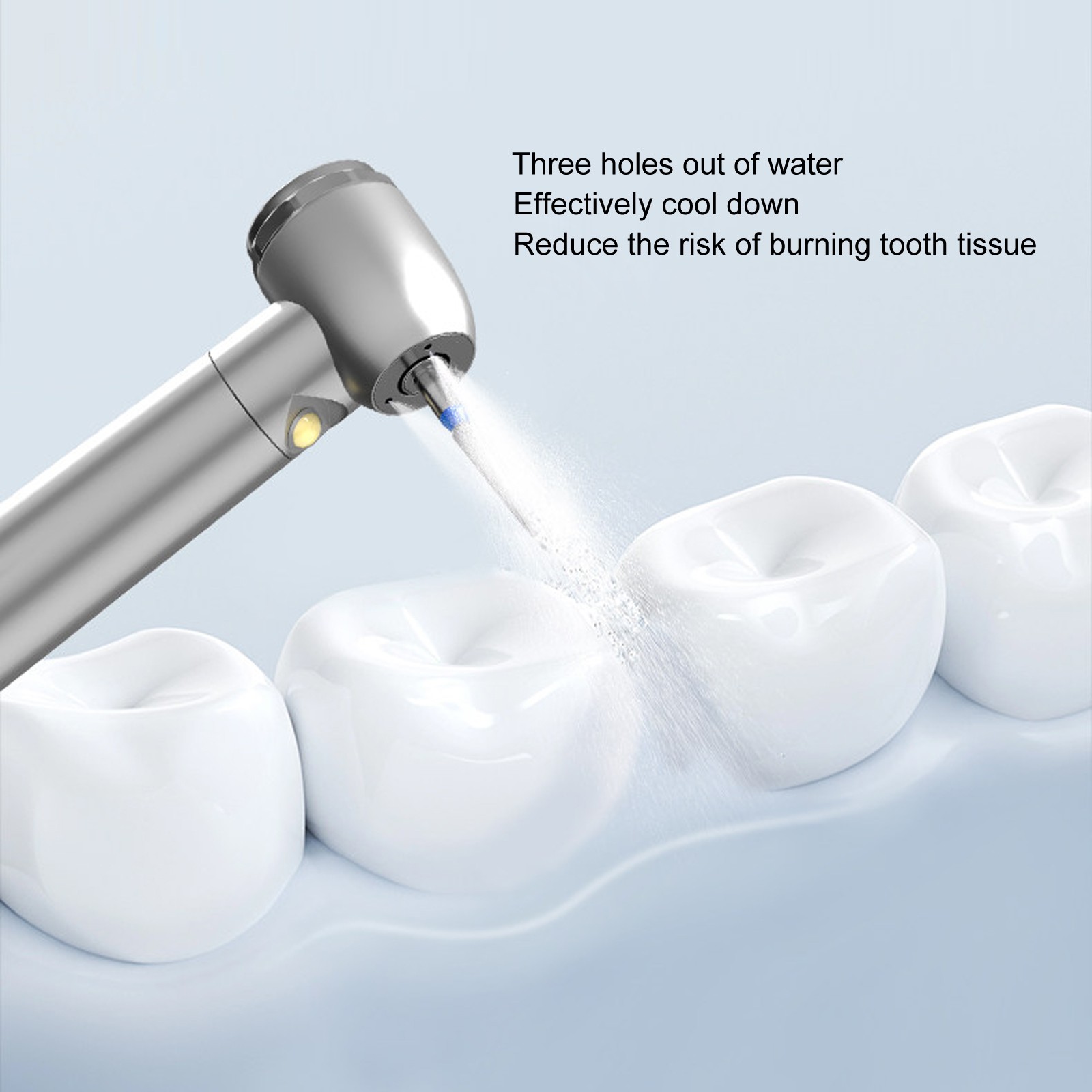 Dental Fiber Optic E-generator LED High Speed Handpiece Push Turbine 4 Holes