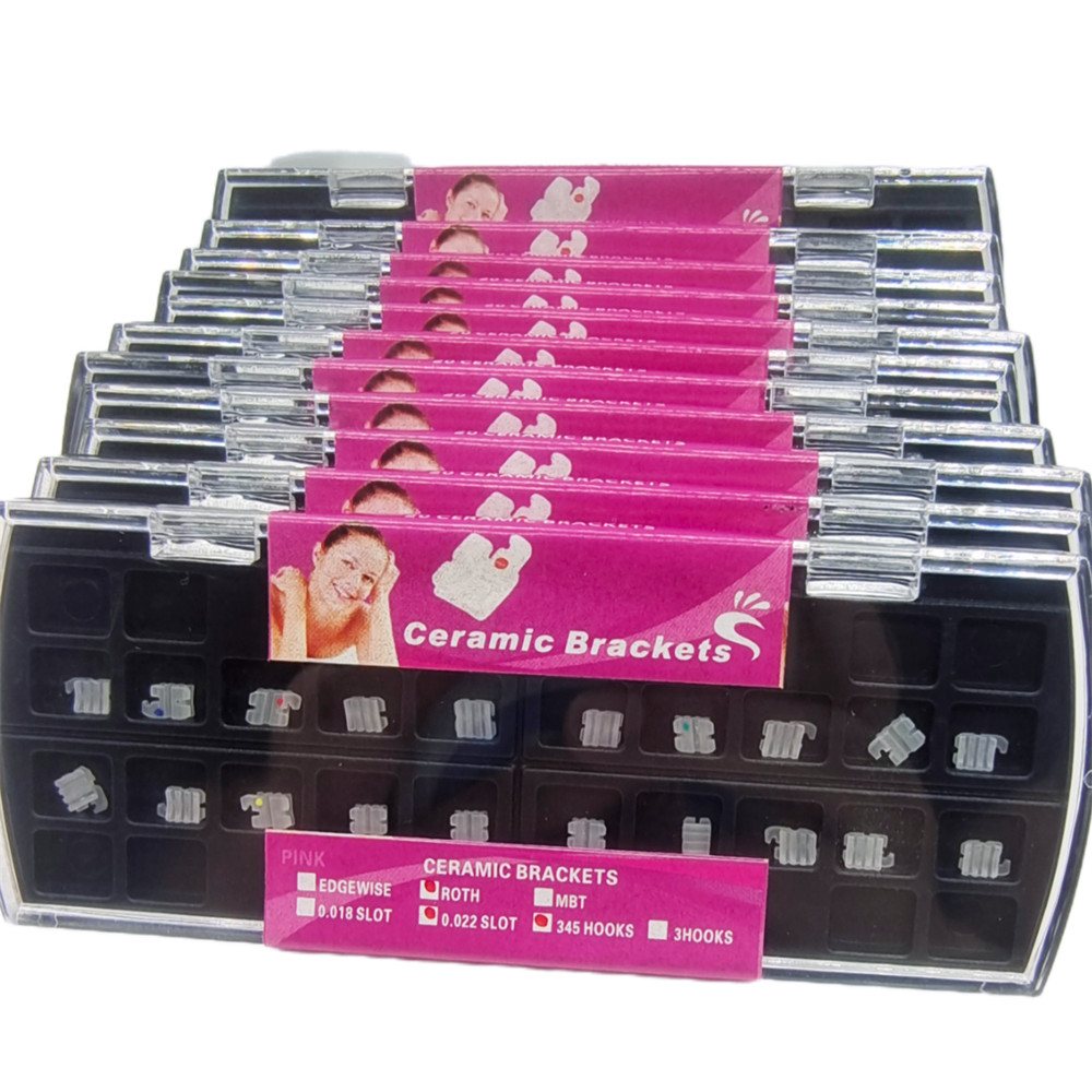 Dental Orthodontic Ceramic Brackets Braces Roth 0.022 Slot 3-4-5 Hooks Premium