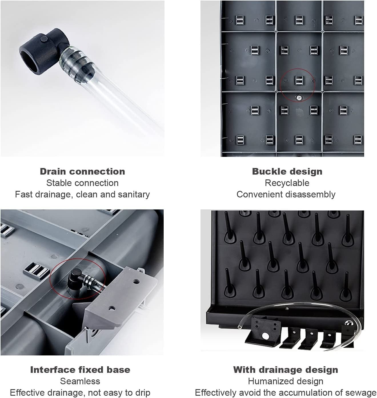 INTBUYING Bottle Drying Rack Pegboard Wall Mounted Desk Black 52 Pegs Removable
