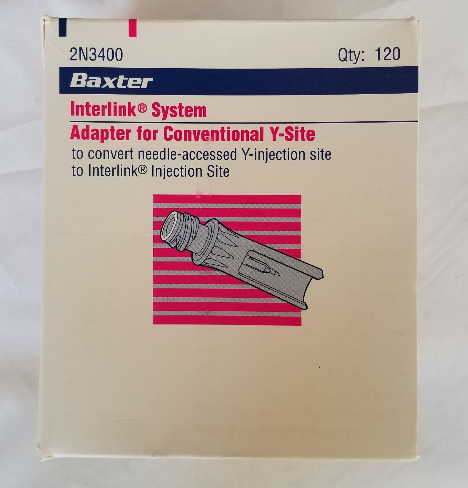 Baxter 2N3400 Interlink System Adapter For Conventional Y Site (Box of 120)