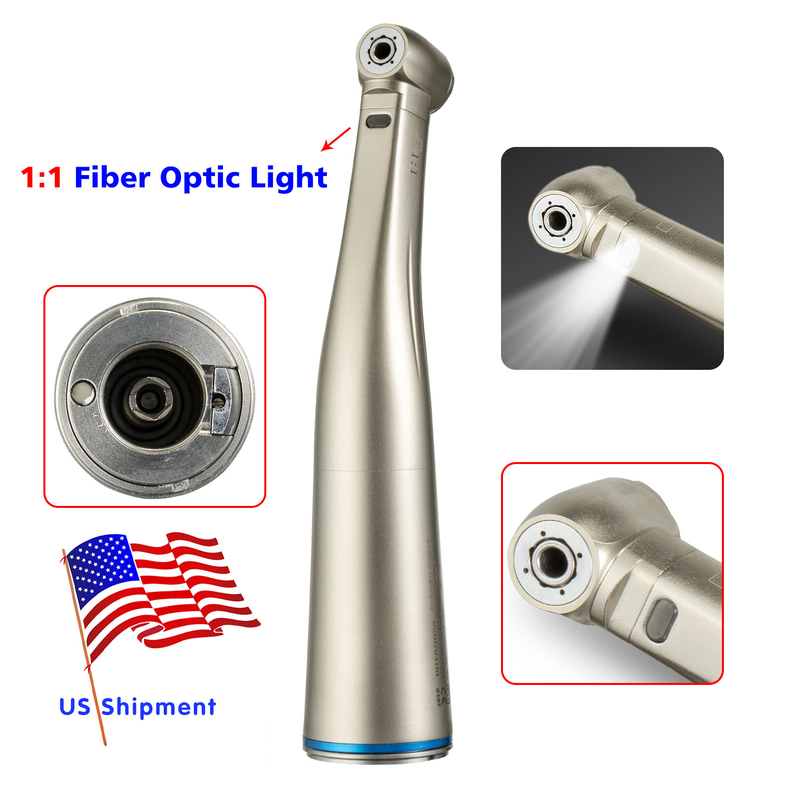 US! Dental NSK Style 1:1 1:5 Increasing (LED Light) Contra Angle Handpiece Or