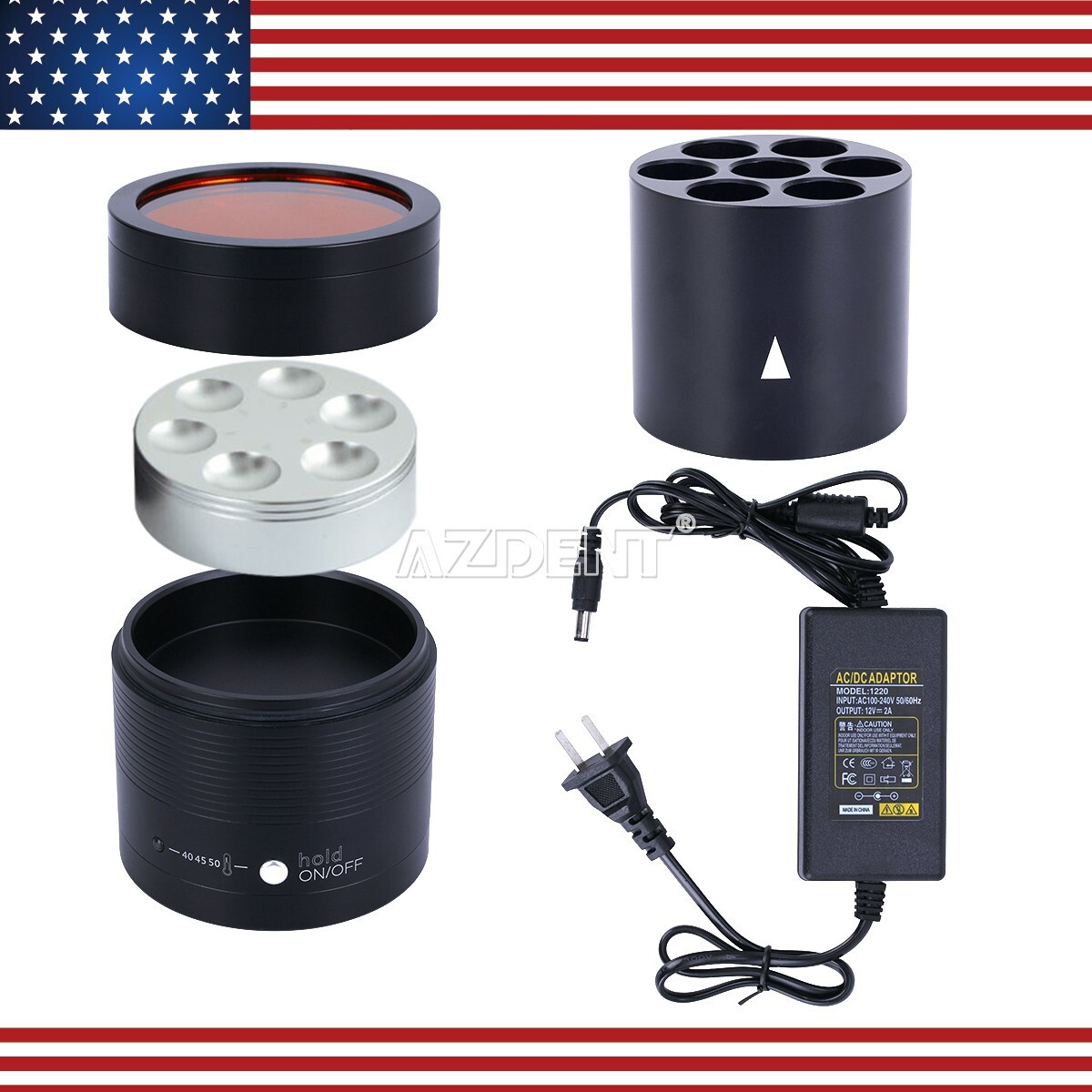 AZDENT Dental Composite Resin Heater DC Power Softener Material Warmer 40/45/50℃