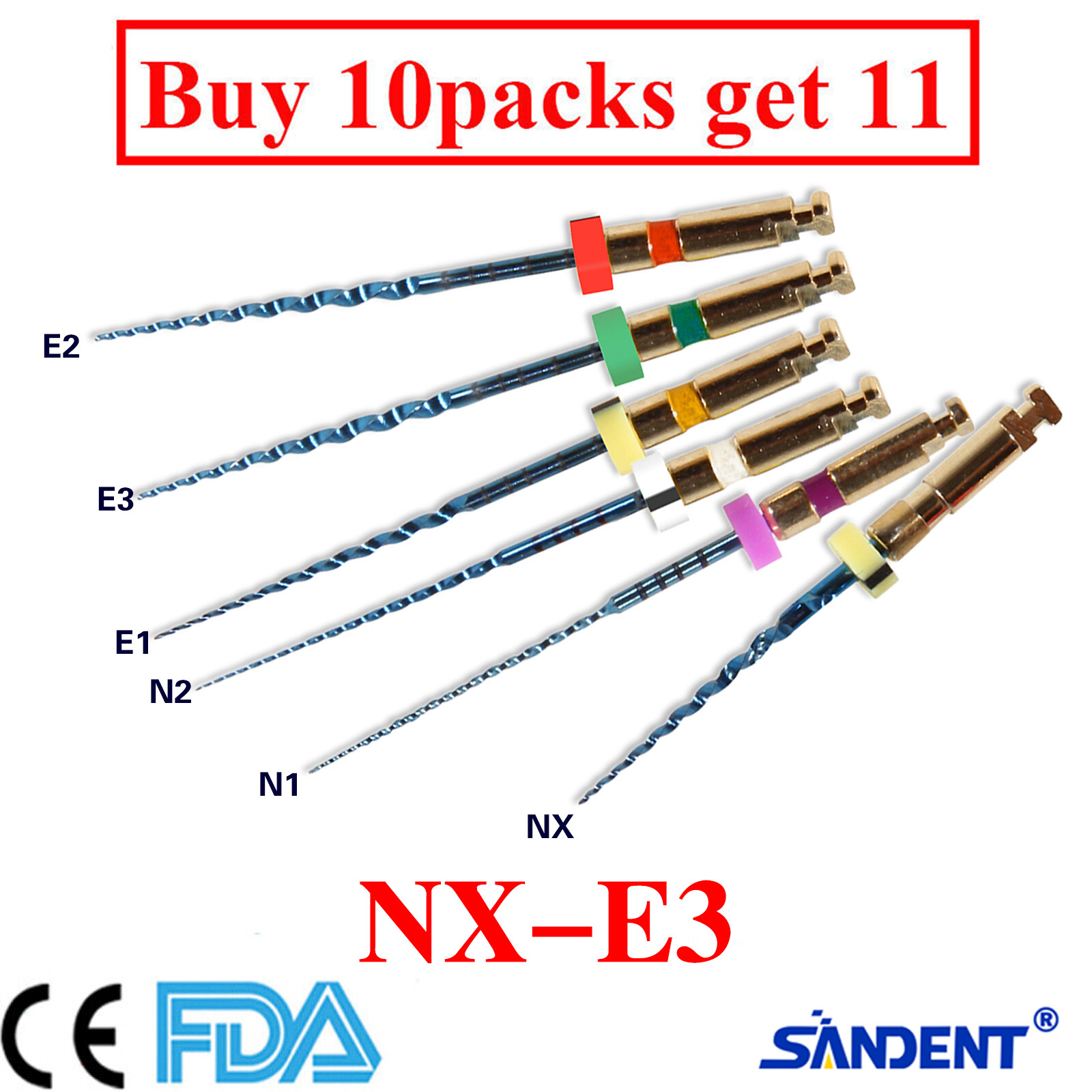 6pcs Endodontic Dental Endo Files Rotary NITI Files X-Pro Taper 21/25/31MM