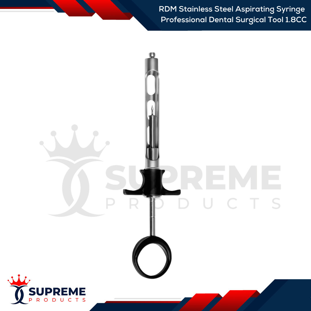 RDM Stainless Steel Aspirating Syringe Professional Dental Surgical Tool 1.8CC