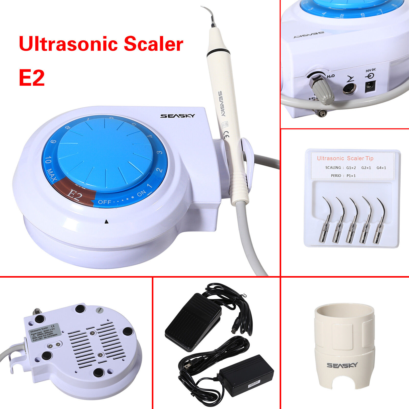 fit Cavitron Dental Ultrasonic Scaler w/ Handpiece 5*Tips fit EMS E2+ FDA