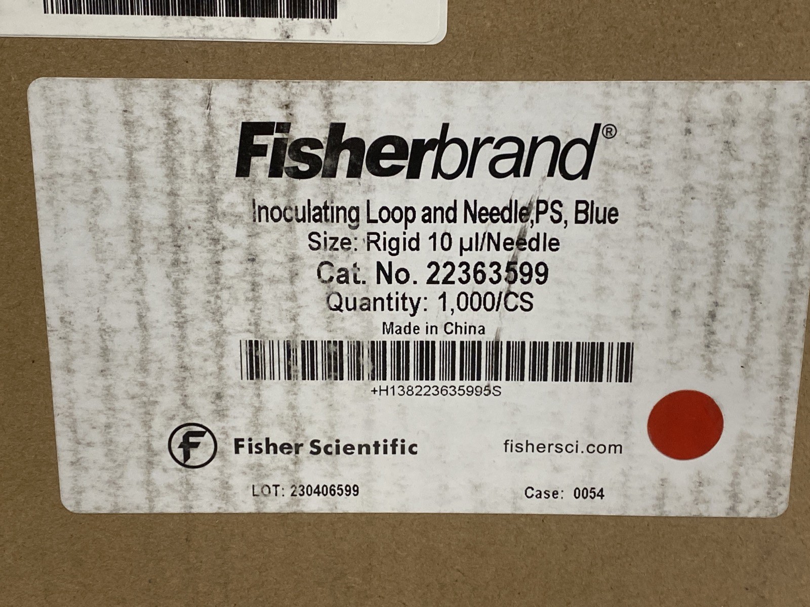 (1000) FISHERBRAND Disposable PS 10uL Inoculating Loops w/Needle Rigid 22363599