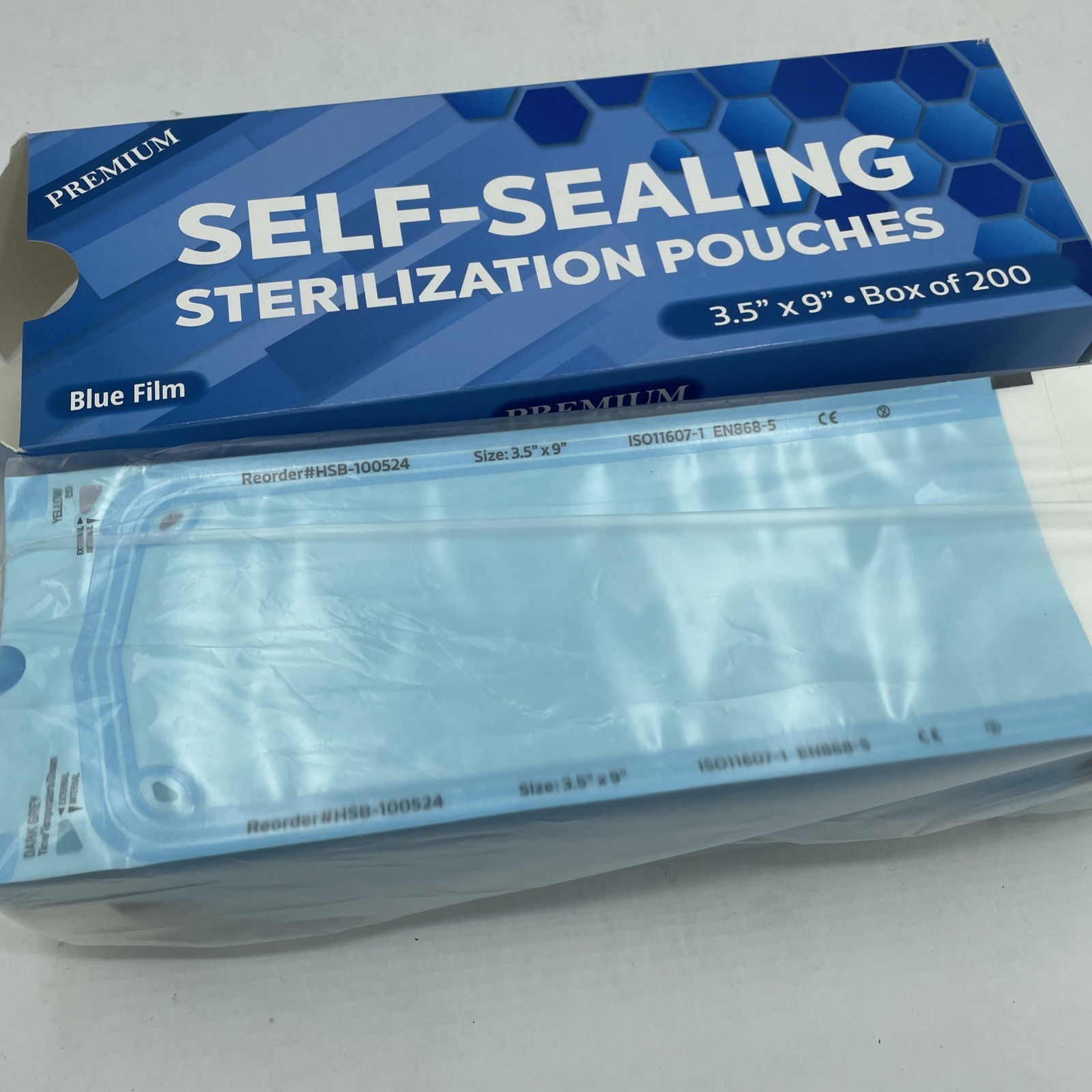 200 3.5″ x 9″ Sterilization Pouch Self Sealing Autoclave Bags for Dental, Tattoo