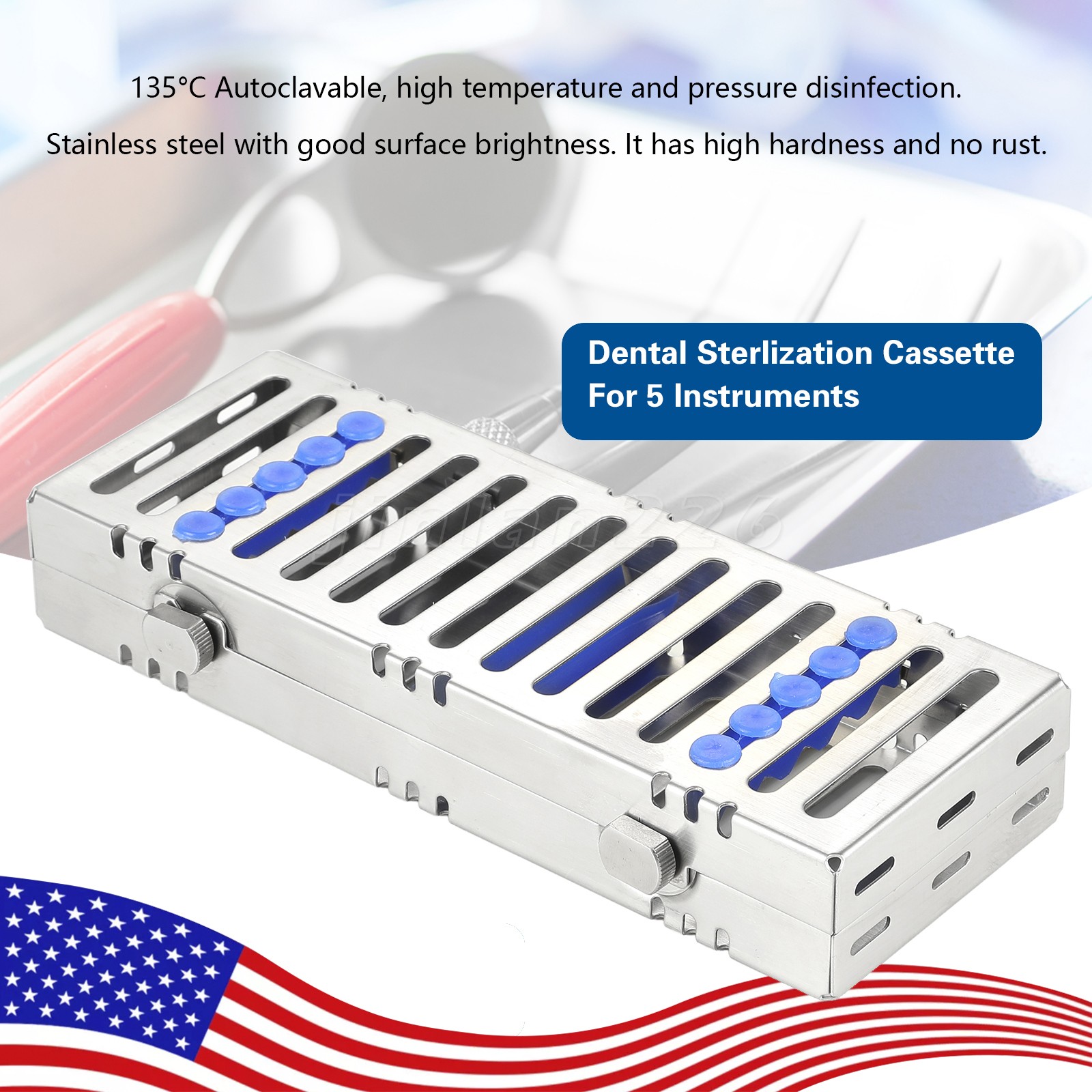 Small Size Autoclave Sterilization Tray Surgical Instrument Sterilization Box US
