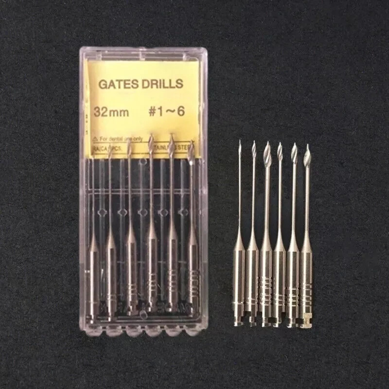 Endo Files Dental Peeso Reamers/Glidden Gates Spiral Burs Root Canal Drill 6Pcs