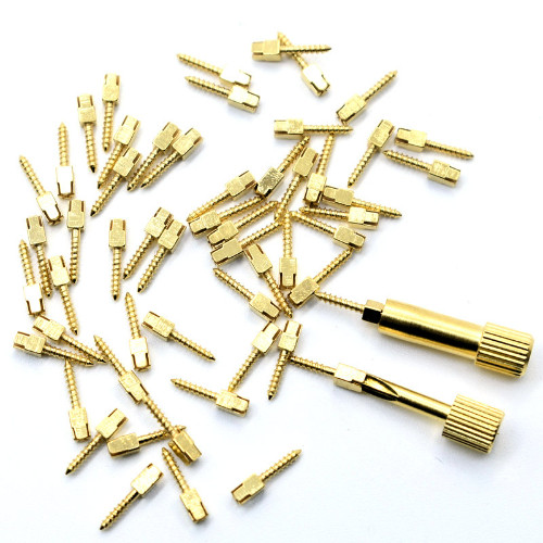 Dental Gold Plated Screw Post Conical Refill Cross Head For Root Canal 30Pcs/Bag