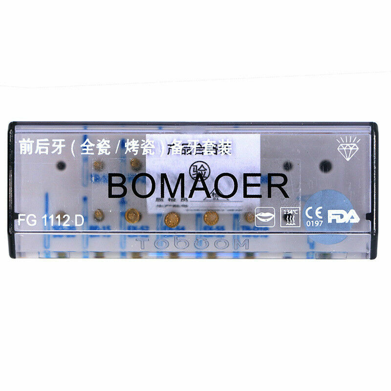 Dental Anterior Posterior Ceramics Zirconia Crown Burs Preparation Kit FG1112D