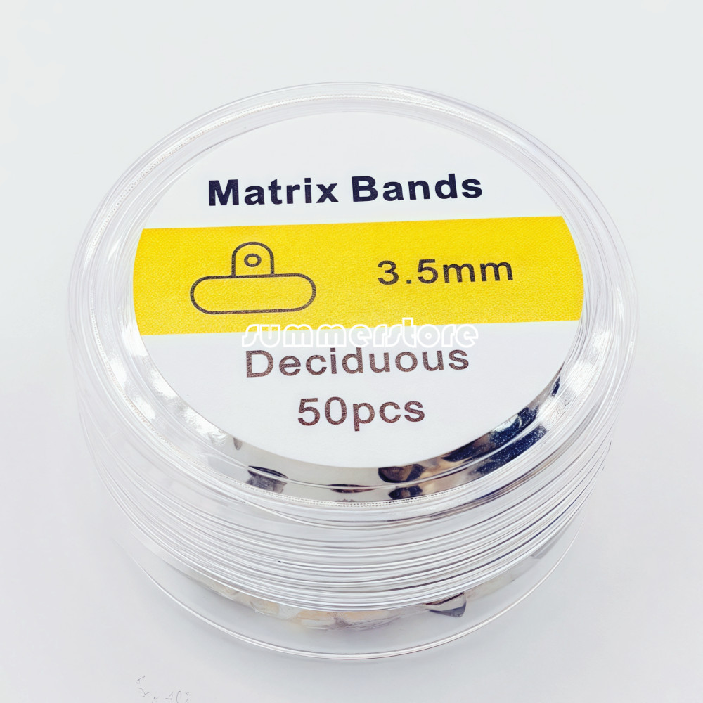 50Pcs/Box Dental Matrix Bands 0.038 mm Sectional Contoured Matrice 3.5-6.5mm