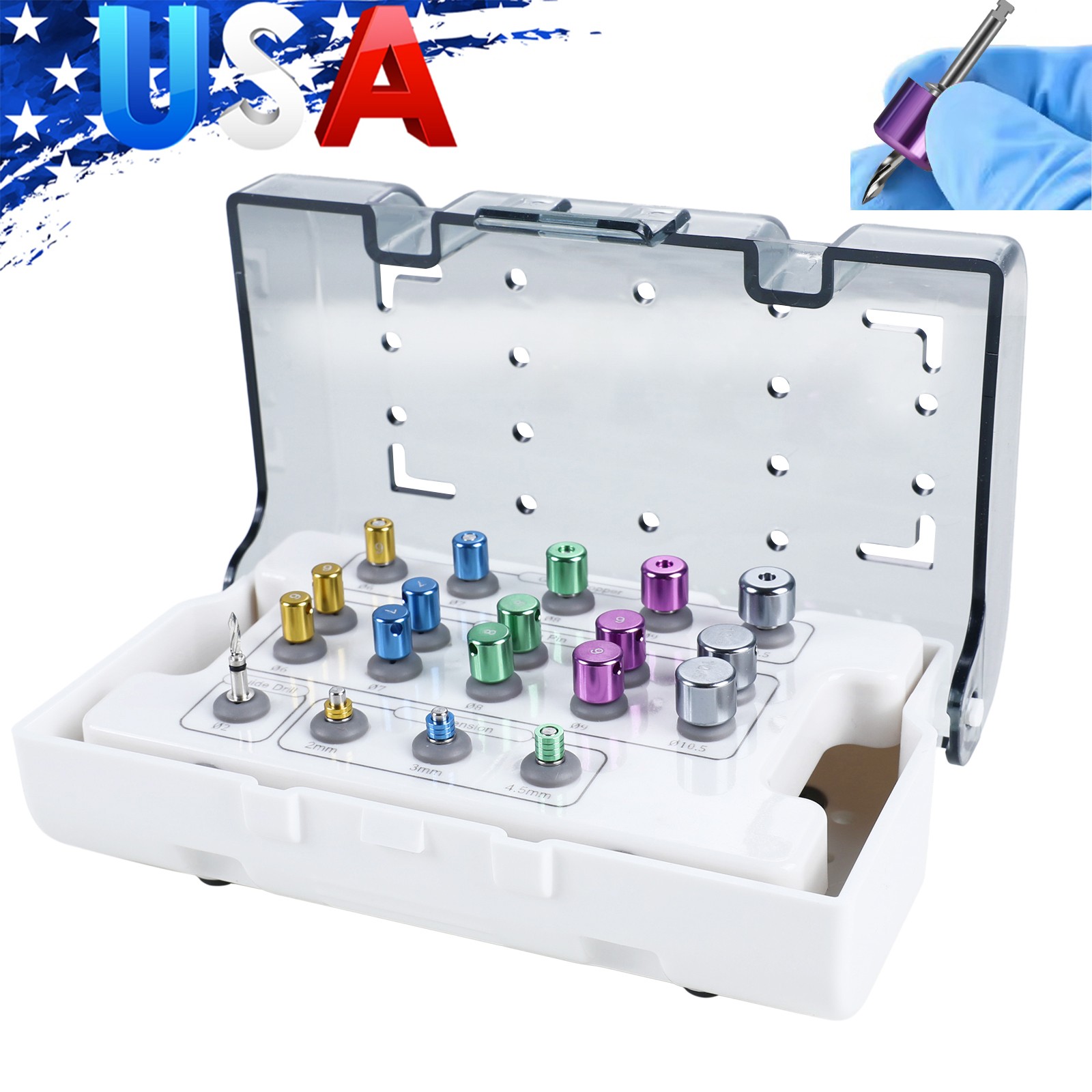 Dental Implant Drill Guide Positioning Space Drill Pilot Pins Spacing An Implant