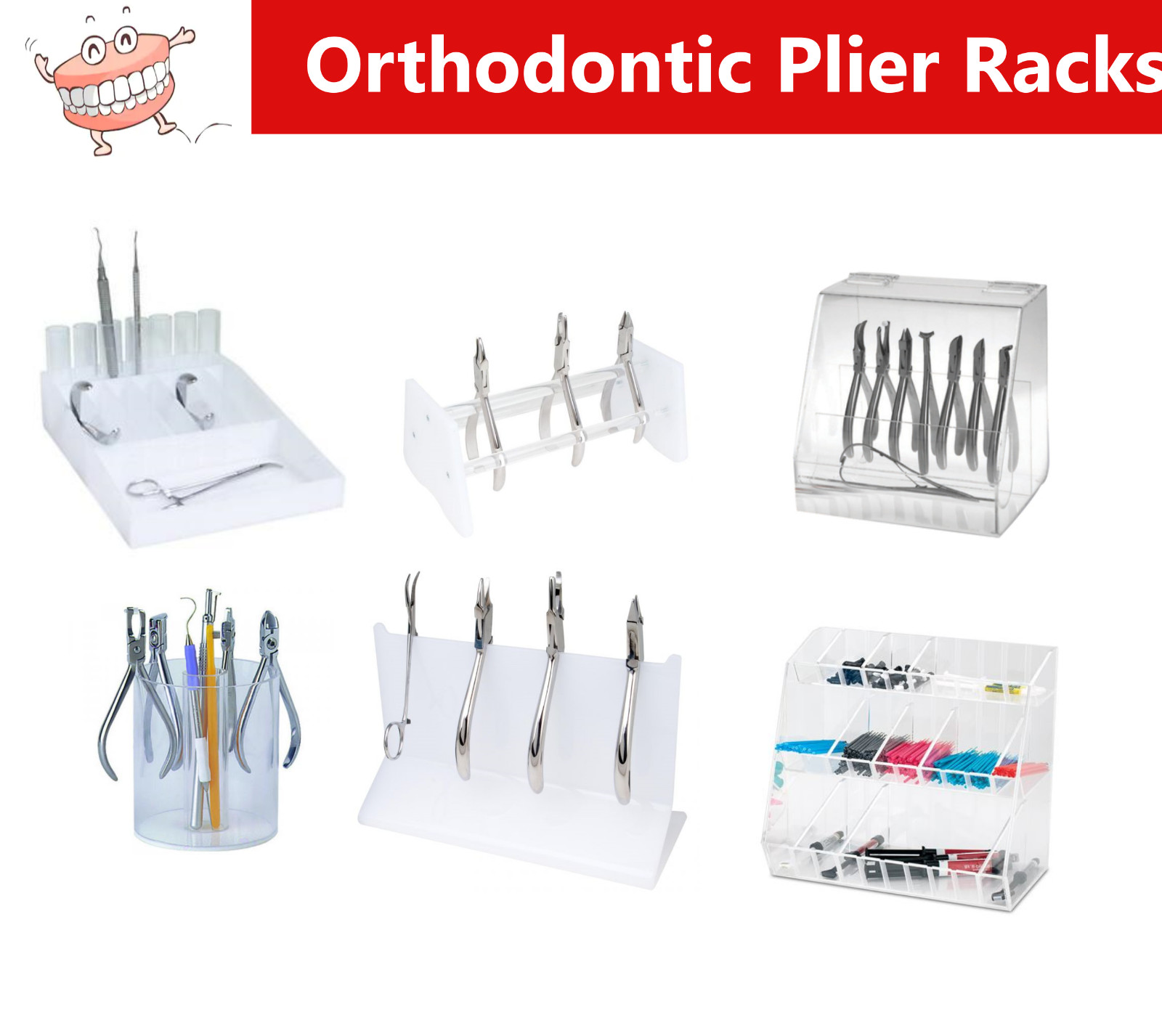 Dental Instrument Plier Organizer, Upright Plier Rack, Round Plier Rack, Acrylic