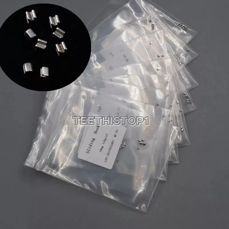 10 Pcs/Pack Dental Orthodontic Mini 0.8/0.5 Crimpable Hooks Sliding Stops