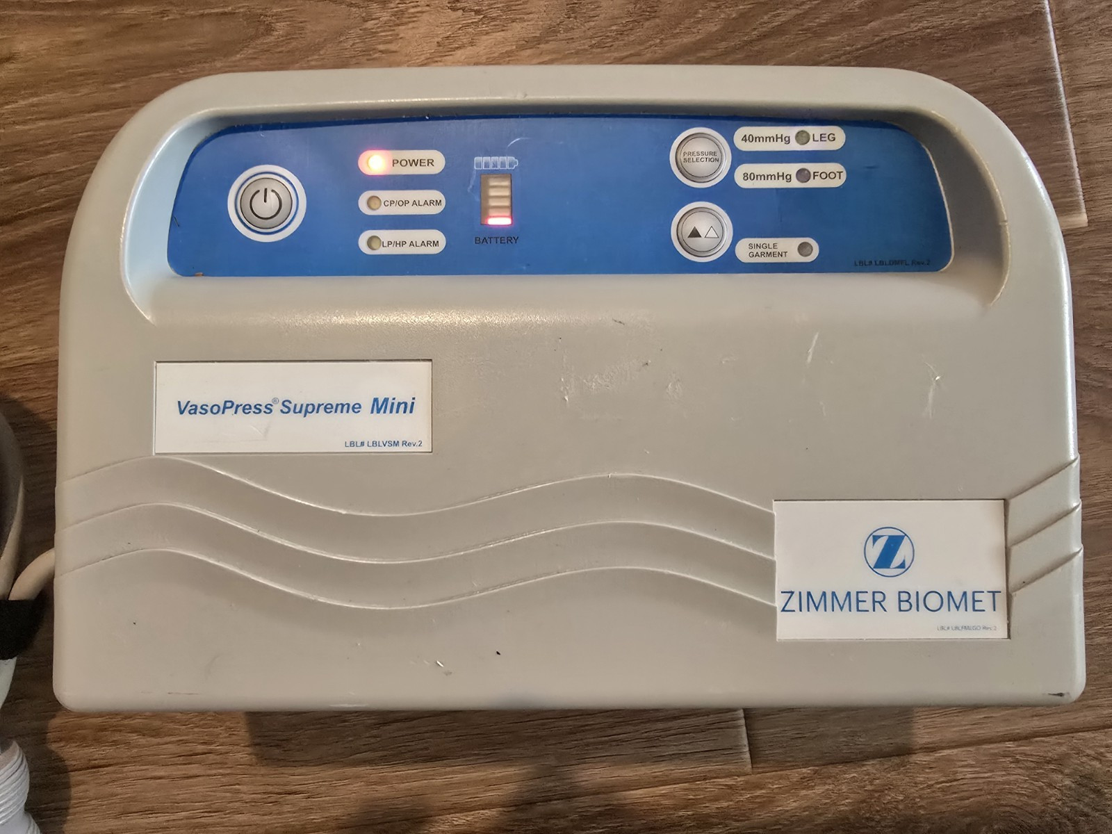 VasoPress Supreme Mini ZIMMER BIOMET VP500DM DVT Vaso Pump with Connection Hoses