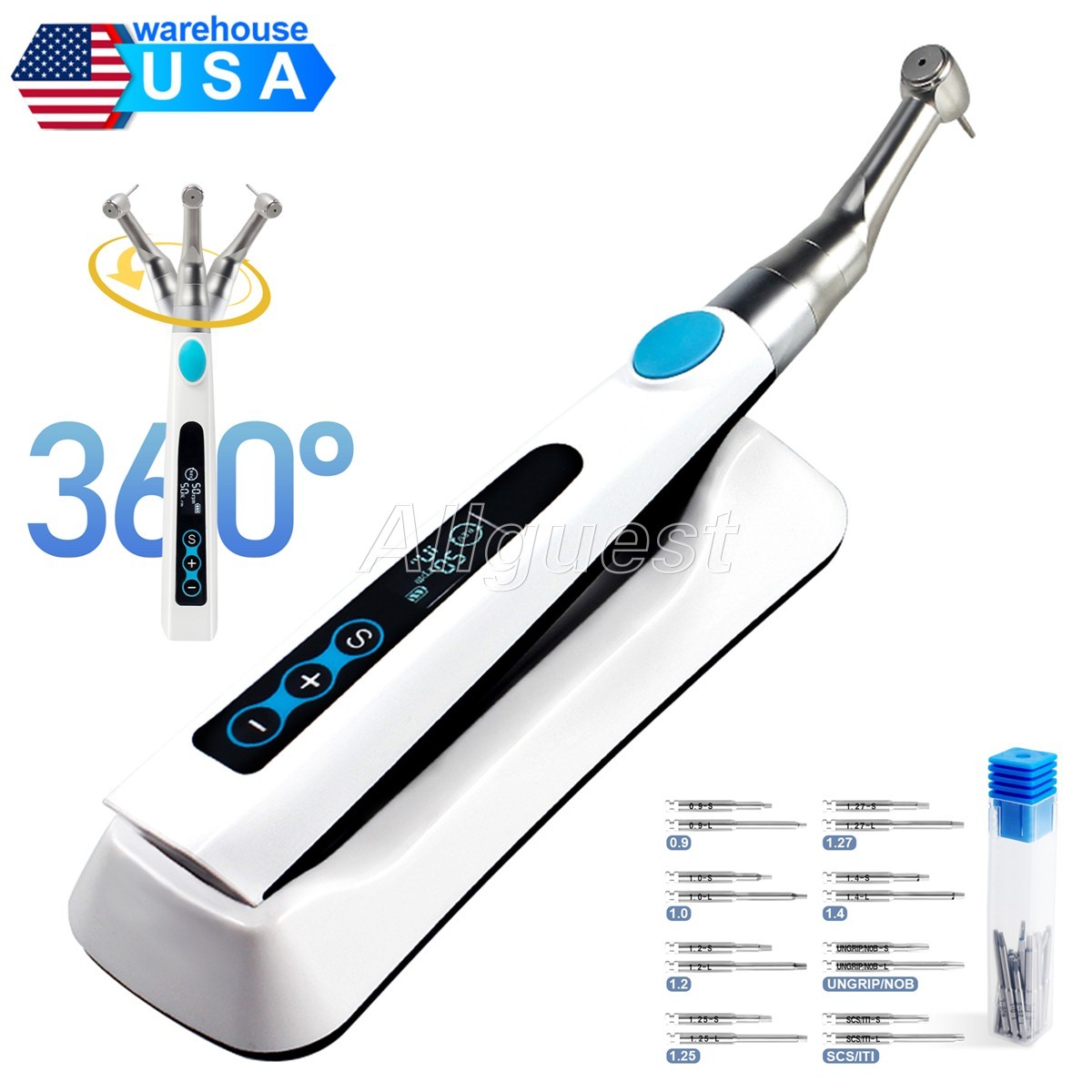 Dental Wireless Implant Electric Torque Wrench Contra Angle Handpiece&16 Drivers