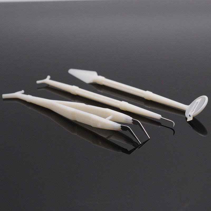 Disposable Dental Examination Kit 3 Pcs Basic Instruments Mirror Tweezer Probe