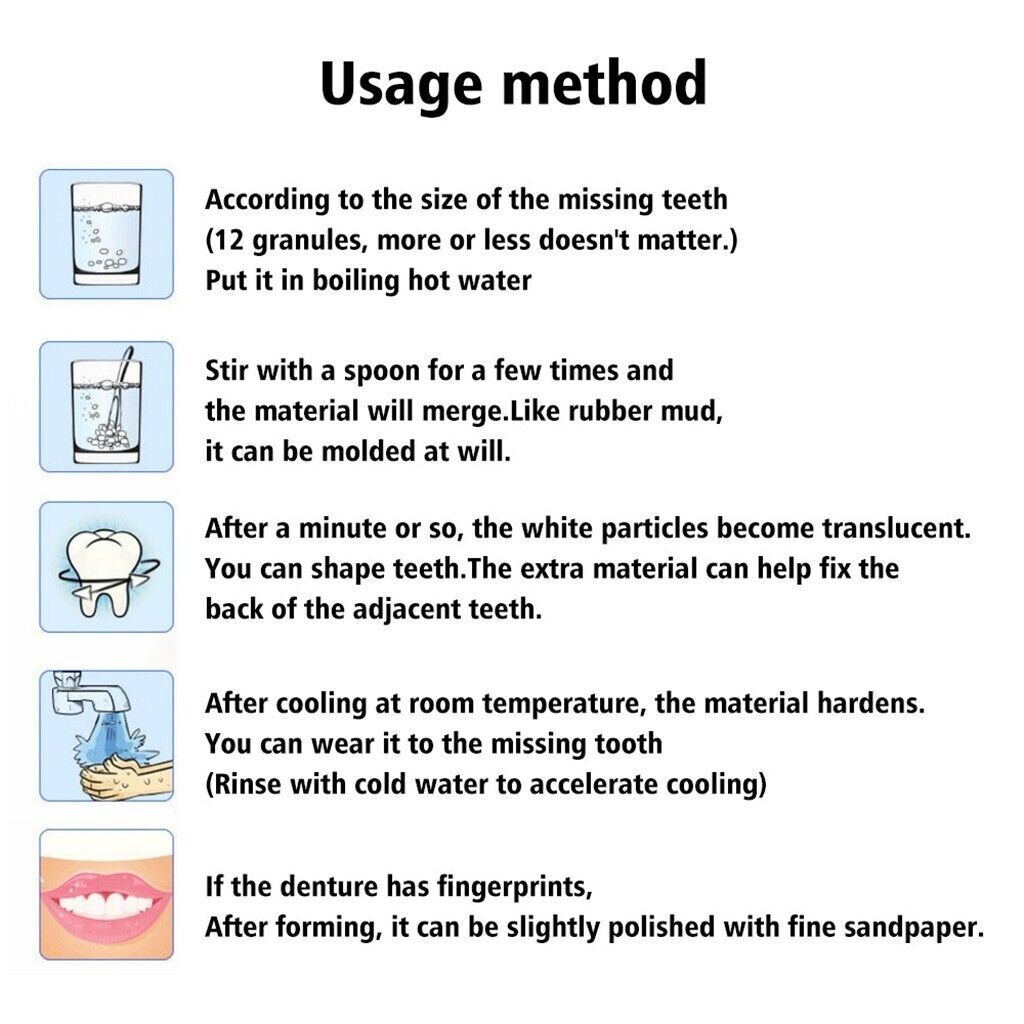 Dental Temporary Tooth Replacement Material Filling Denture False Tooth Repair