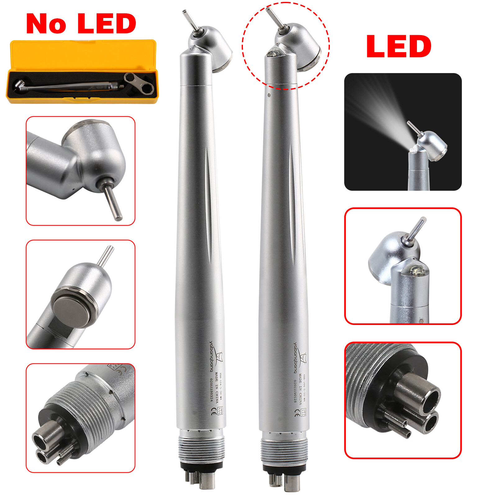 1-5 X NSK PANA style Dental (LED) 45° Degree Surgical High Speed Handpiece 4Hole