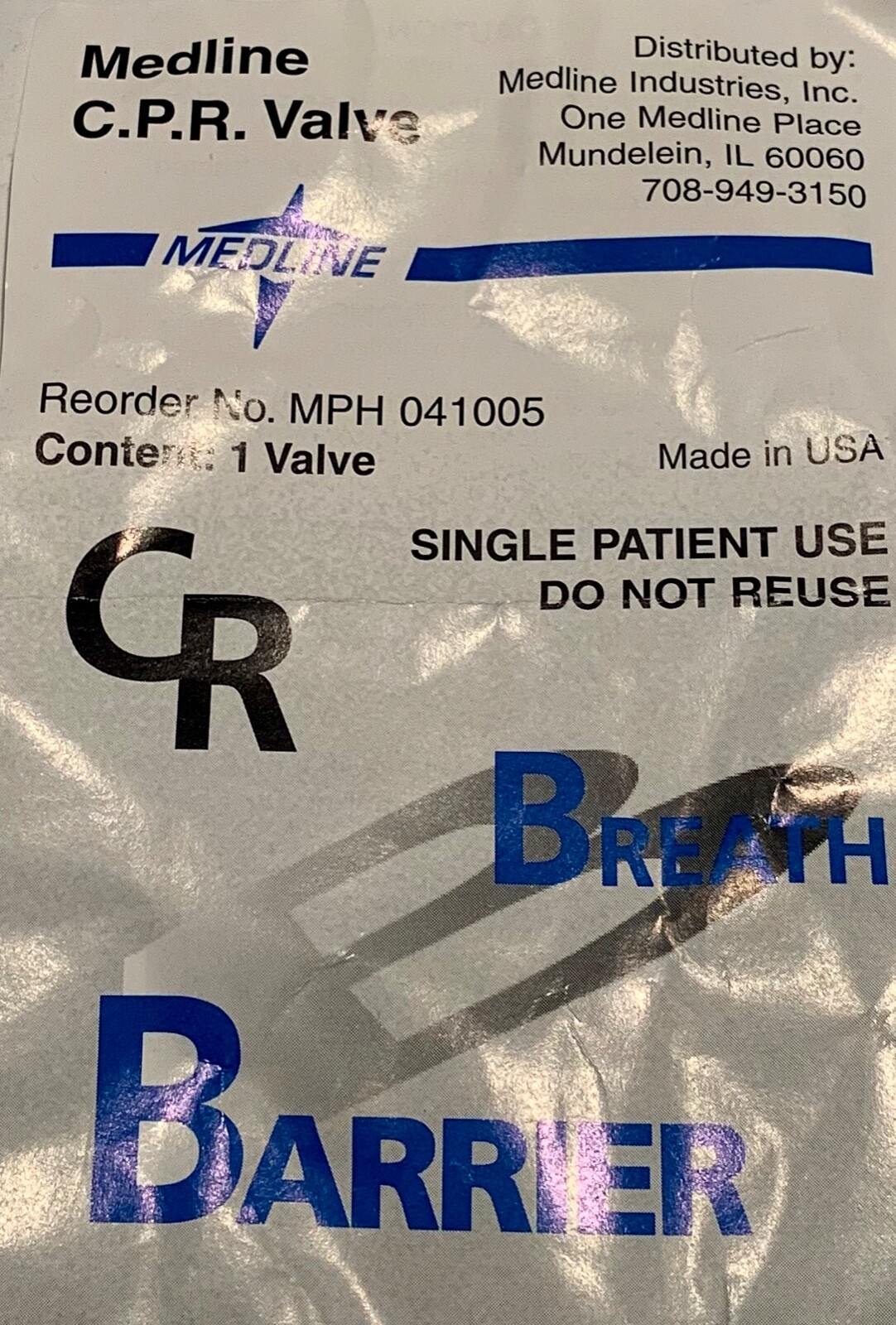 CPR VALVE W/FACE SHIELD VECTOR BREATH BARRIER II SINGLE PATIENT USE NEW SEALED