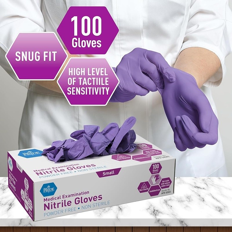 Nitrile Gloves Powder Free Small Pack of 100 Strong Durable Comfortable Use