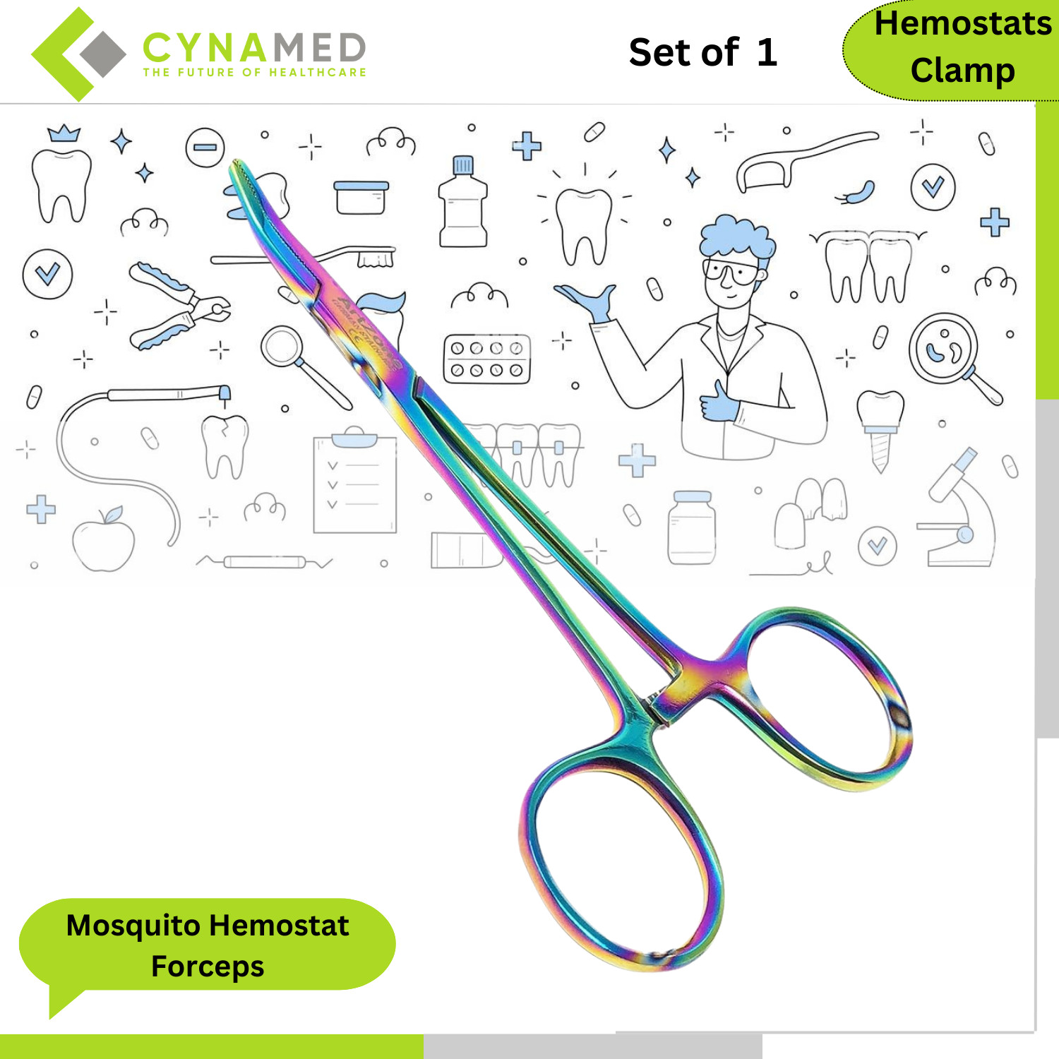 Cynamed German Stainless Steel Mosquito Hemostat Forceps with Titanium Coating