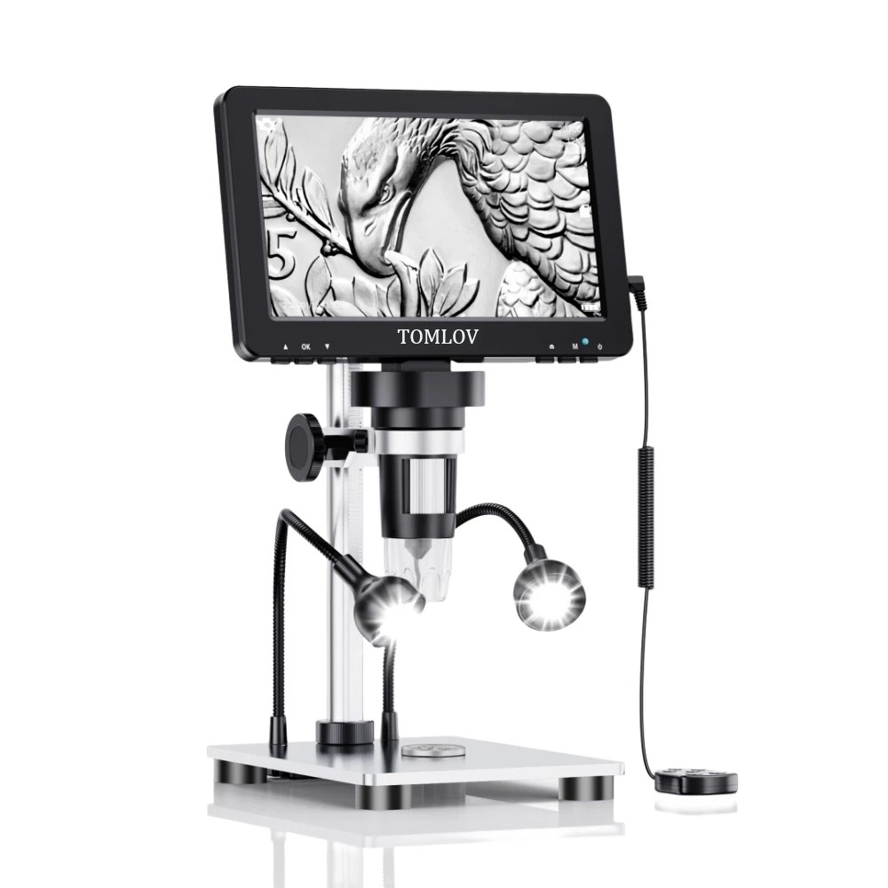 TOMLOV Digital Microscope 1200X 1080P Soldering Microscope Coin Magnifier 32GB