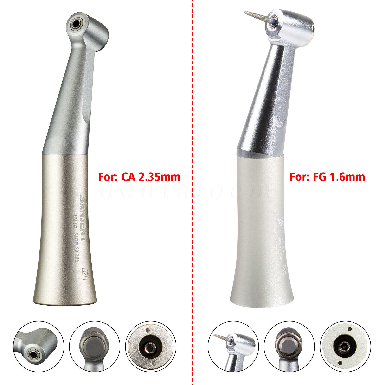 NSK Style Dental Slow Speed Contra Angle Handpiece Push FG 1.6 /CA 2.35mm Burs