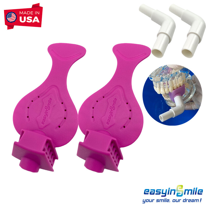 2Pcs Dental Bite Block Saliva Ejector Suction Mouth Opener Prop Lip Dry Shield