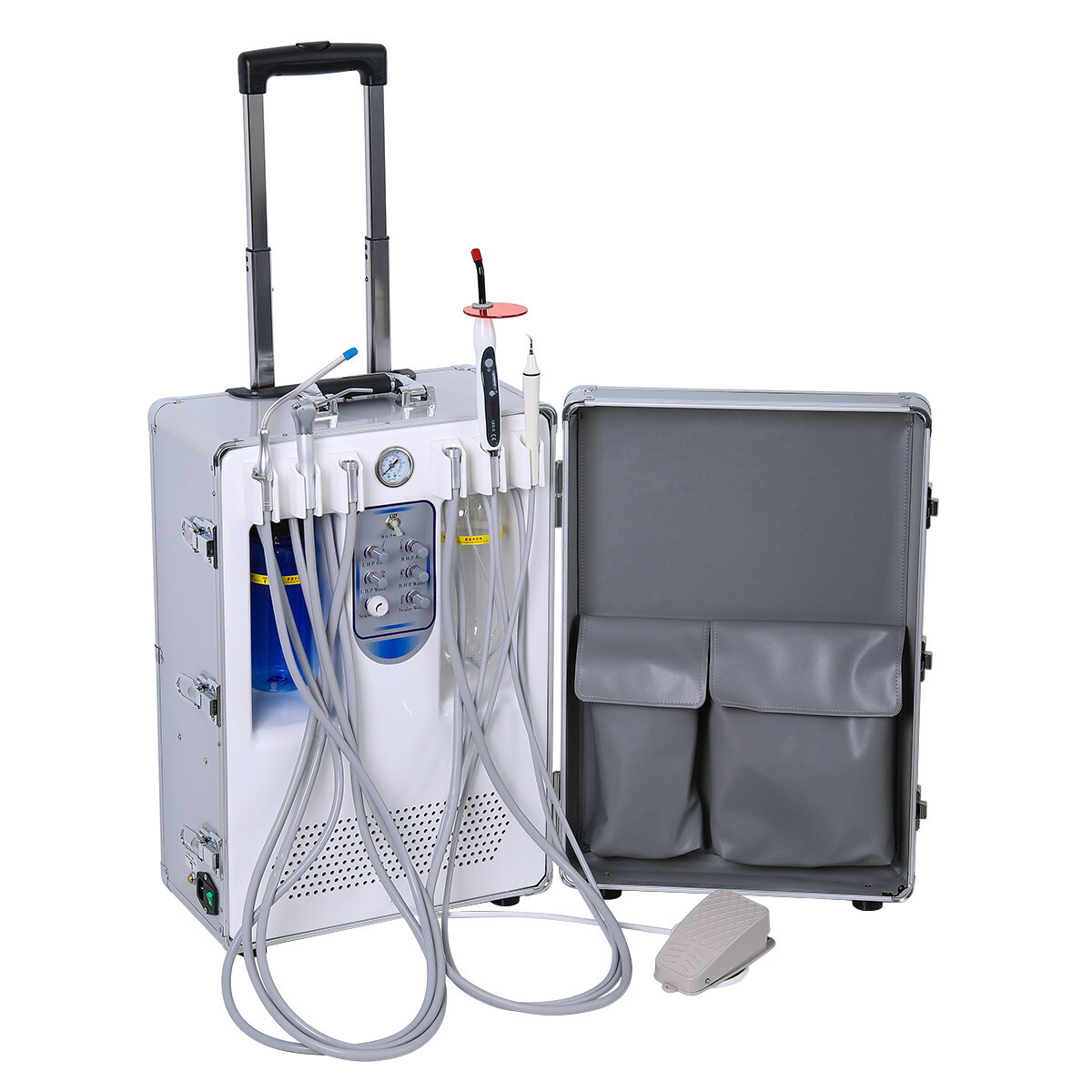 Dental Mobile Delivery Unit Case Air Compressor Suction Curing Light Scaler