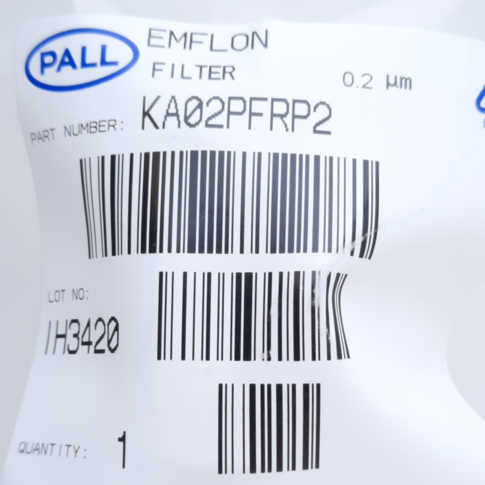 Pall KA02PFRP2 Emflon Mini-Kleenpak Capsule Filter, 0.2µm, 4.1 bar 30°C