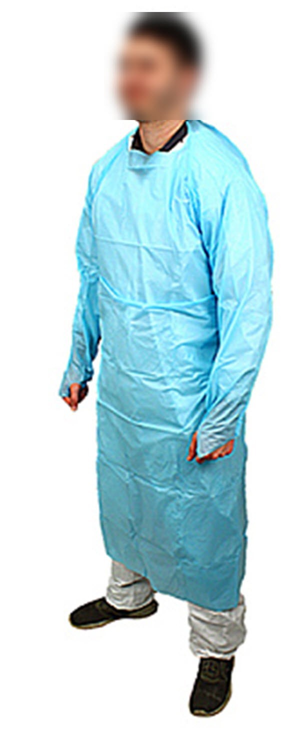 Impact 55″ Isolation Gown / APRON CPE Long Sleeve {Case of 100} MCPE55b