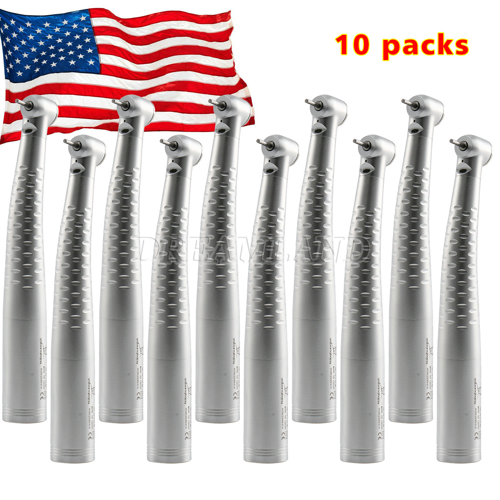 Dental Fiber Optic LED High Speed Handpiece Push Button 4/6 Hole KaVo Style