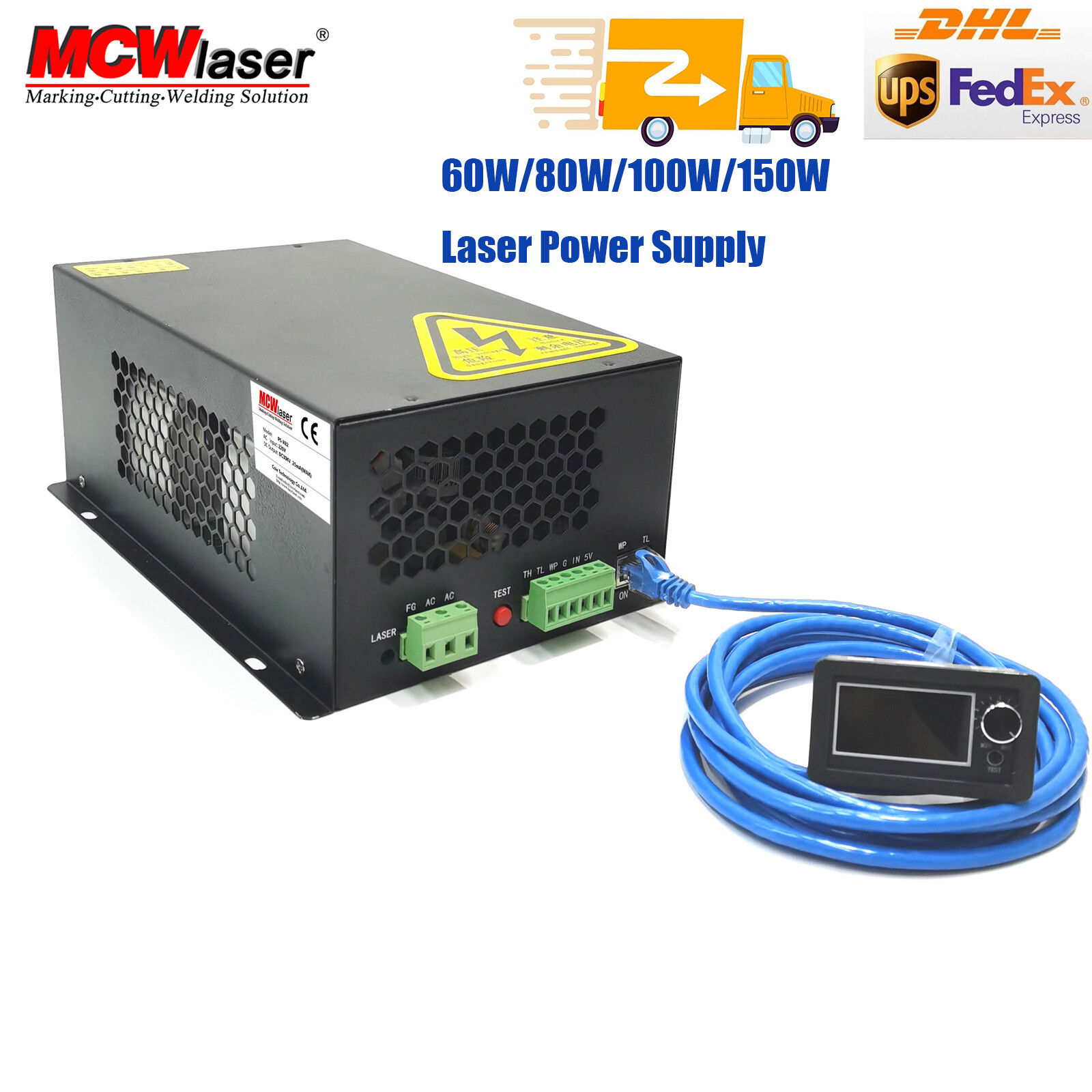 Laser Power Supply 60W 80W 100W 150W for CO2 Cutter Engraver Machine Source