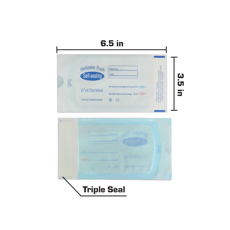 Self Sterilization Pouches – Small Size 3.5 x 6.5 Inches (200pcs)
