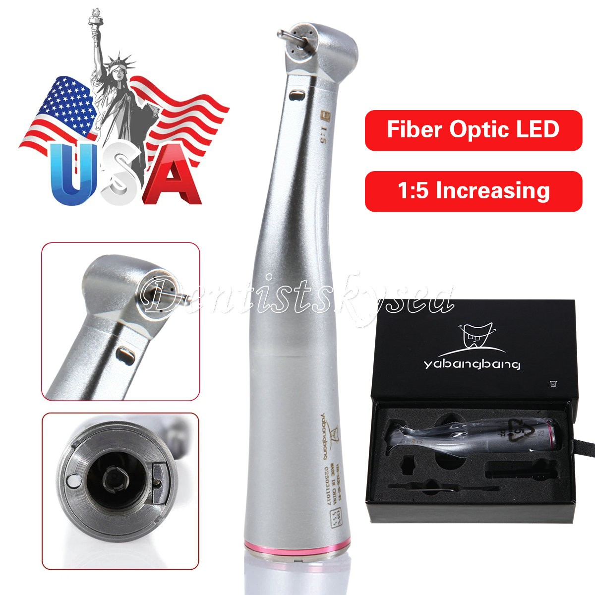 Dental Electric Handpiece 1:5 Fiber Optic Contra Angle NSK E Type